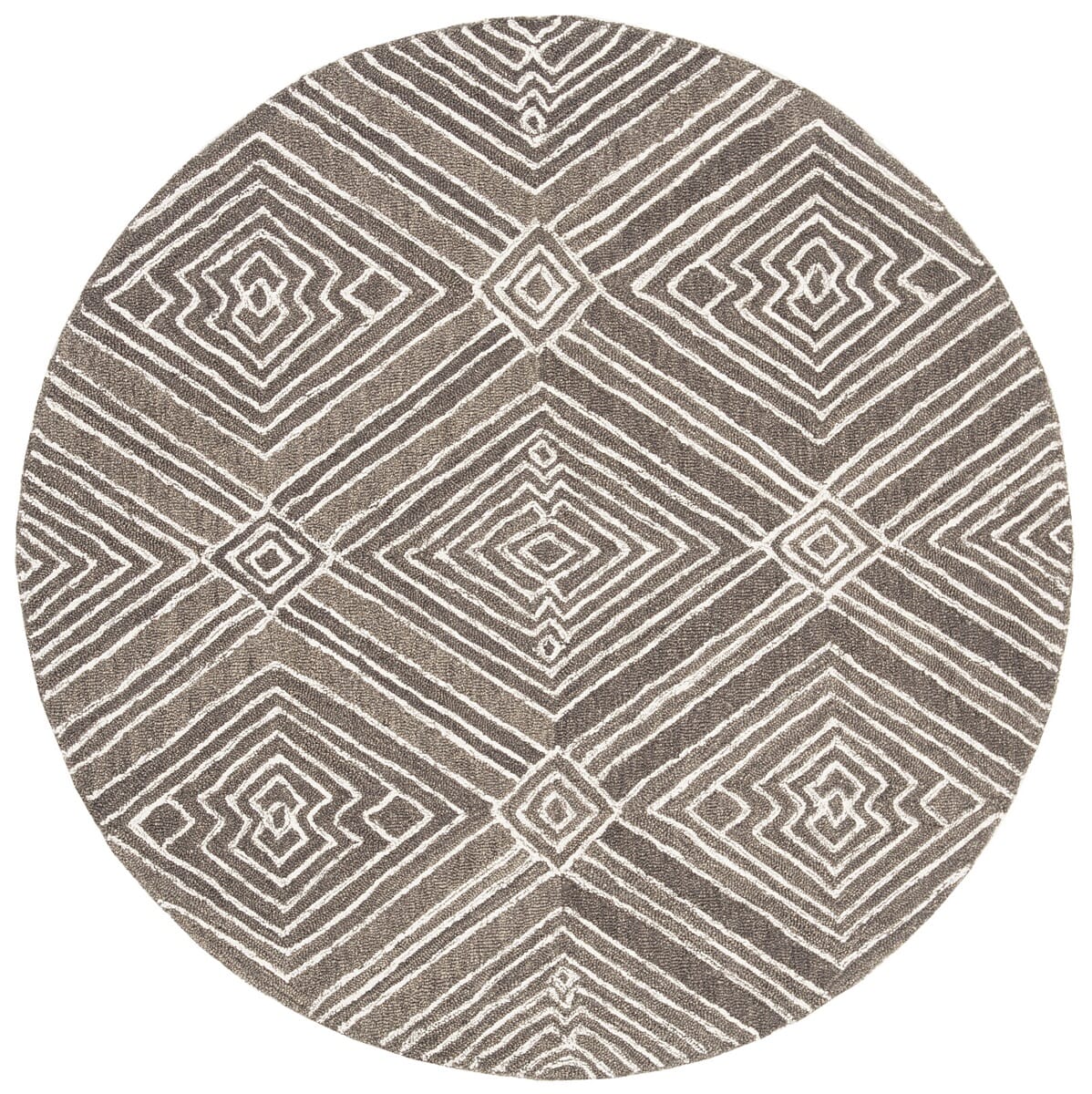 Safavieh Micro-Loop Mlp608F Dark Grey / Ivory Geometric Area Rug