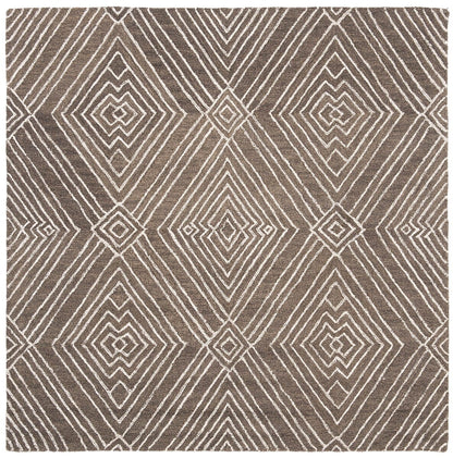 Safavieh Micro-Loop Mlp608F Dark Grey / Ivory Geometric Area Rug