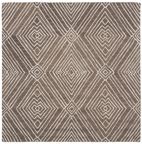 Safavieh Micro-Loop Mlp608F Dark Grey / Ivory Geometric Area Rug