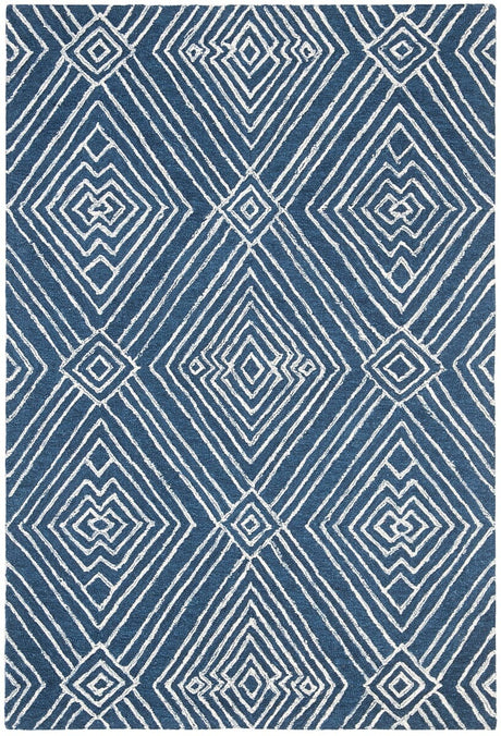 Safavieh Micro-Loop Mlp608N Navy / Ivory Geometric Area Rug