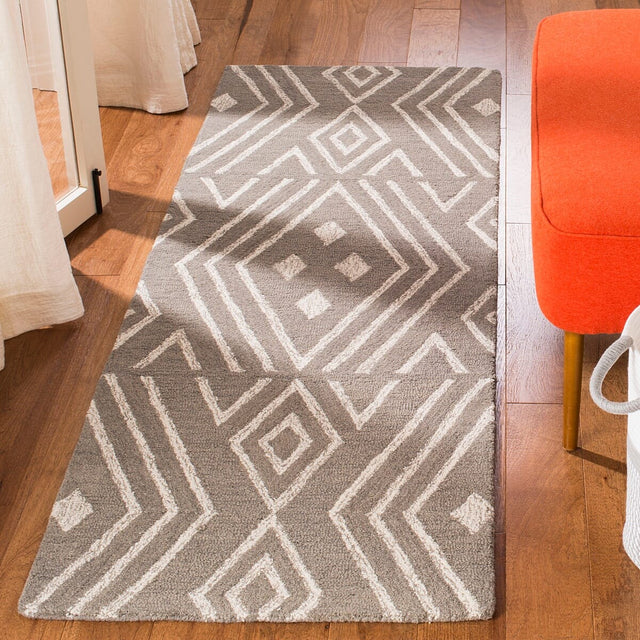 Safavieh Micro-Loop Mlp609F Grey / Ivory Geometric Area Rug