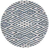Safavieh Micro-Loop Mlp611M Blue / Ivory Rugs.