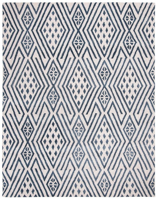 Safavieh Micro-Loop Mlp611M Blue / Ivory Geometric Area Rug