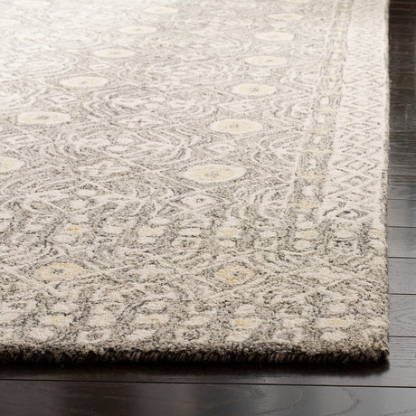 Safavieh Micro-Loop Mlp801H Charcoal / Ivory Moroccan Area Rug