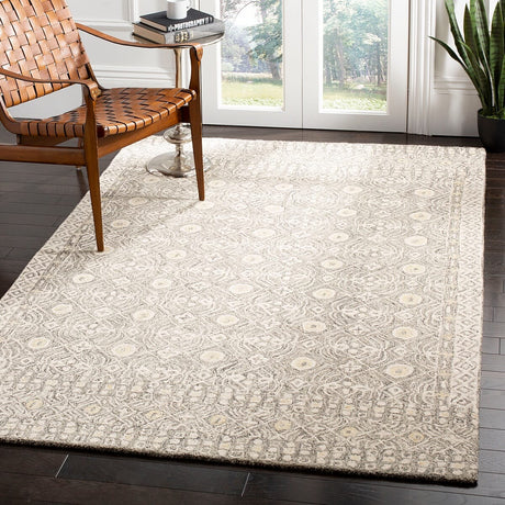 Safavieh Micro-Loop Mlp801H Charcoal / Ivory Moroccan Area Rug