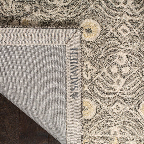 Safavieh Micro-Loop Mlp801H Charcoal / Ivory Moroccan Area Rug