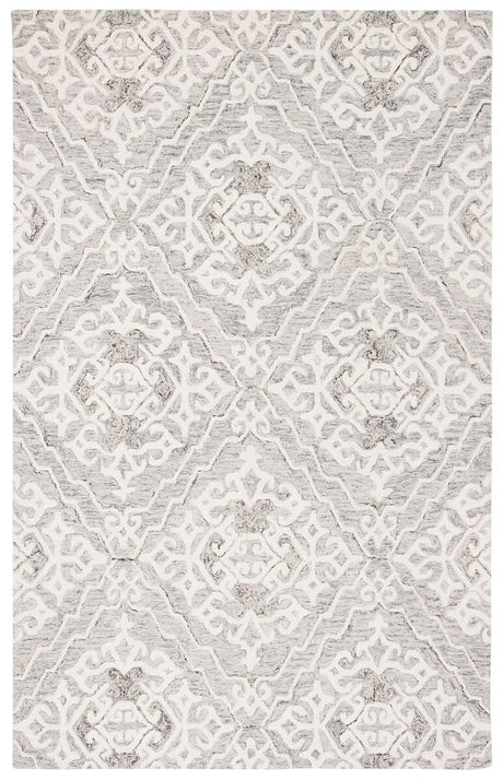 Safavieh Micro-Loop Mlp905F Grey / Ivory Damask Area Rug