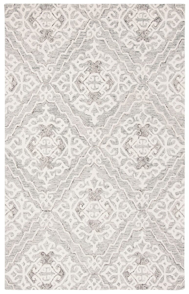 Safavieh Micro-Loop Mlp905F Grey / Ivory Damask Area Rug