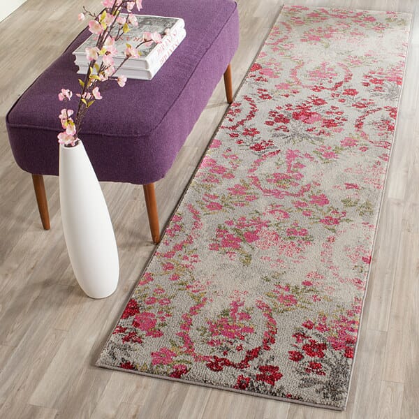 Safavieh Monaco Mnc205R Ivory / Pink Damask Area Rug