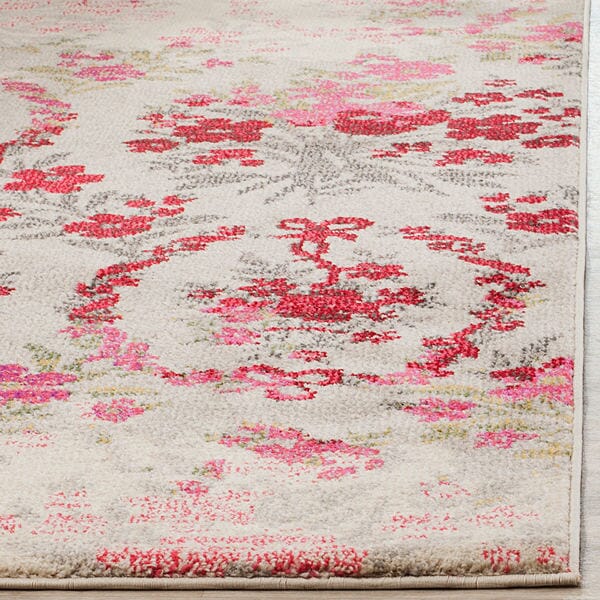 Safavieh Monaco Mnc205R Ivory / Pink Damask Area Rug