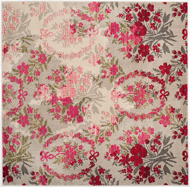 Safavieh Monaco Mnc205R Ivory / Pink Damask Area Rug