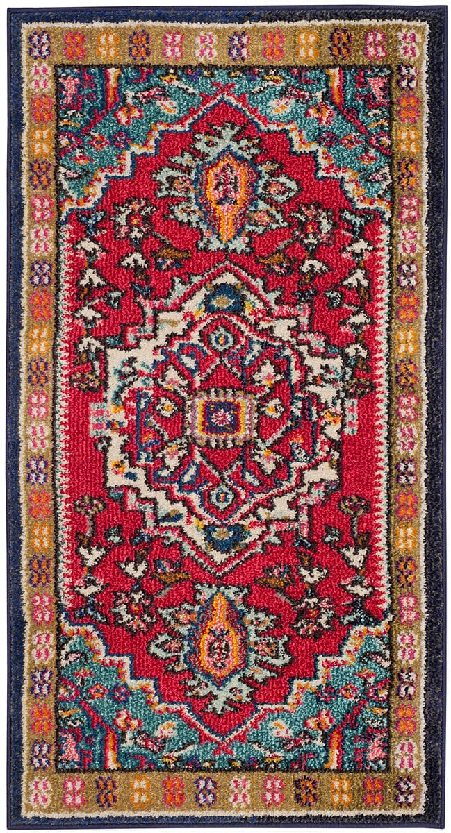 Safavieh Monaco Mnc207C Red / Turquoise Area Rug