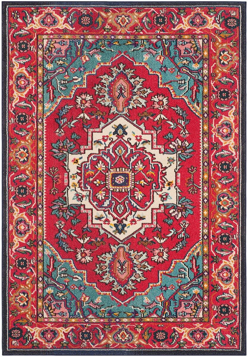 Safavieh Monaco Mnc207C Red / Turquoise Area Rug