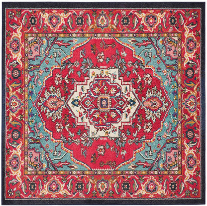 Safavieh Monaco Mnc207C Red / Turquoise Area Rug