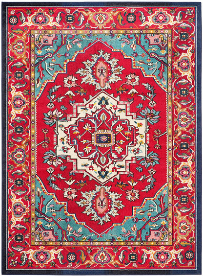 Safavieh Monaco Mnc207C Red / Turquoise Area Rug