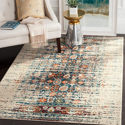 Safavieh Monaco Mnc208M Ivory / Blue Vintage / Distressed Area Rug