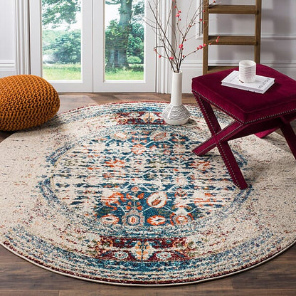 Safavieh Monaco Mnc208M Ivory / Blue Vintage / Distressed Area Rug