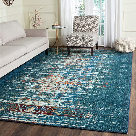 Safavieh Monaco Mnc208V Blue / Ivory Rugs.