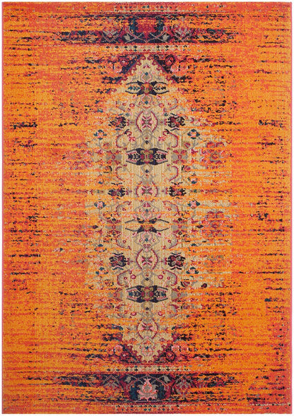 Safavieh Monaco Mnc209H Orange / Multi Vintage / Distressed Area Rug