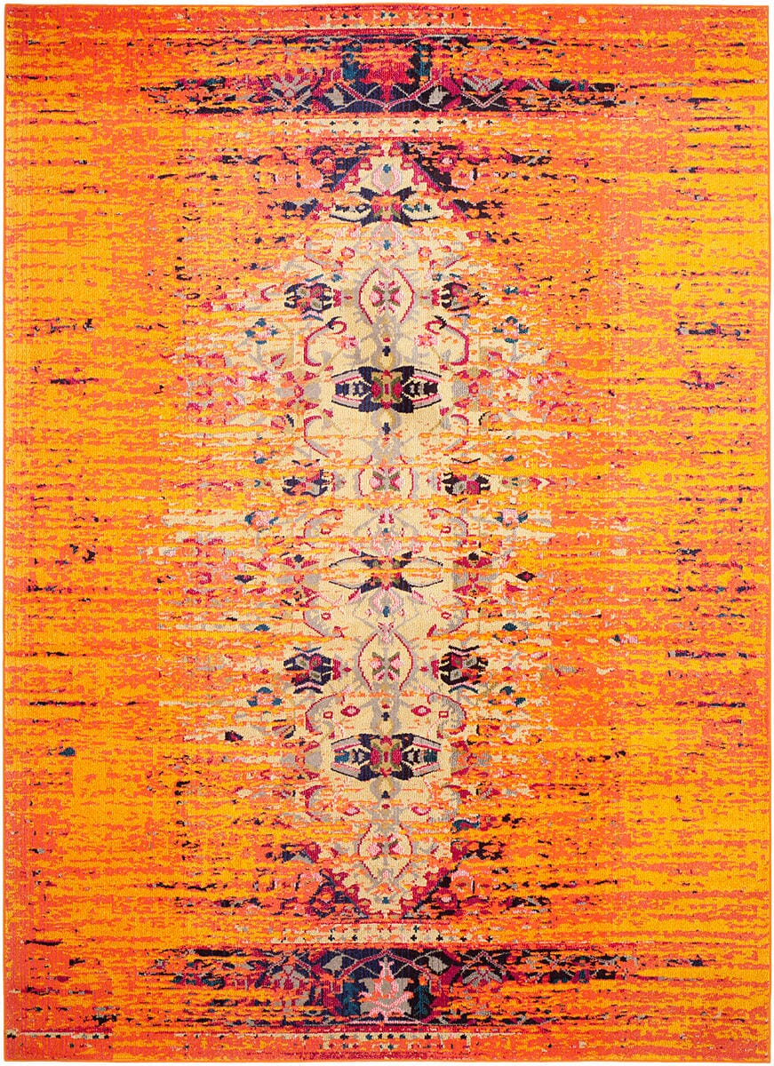 Safavieh Monaco Mnc209H Orange / Multi Vintage / Distressed Area Rug