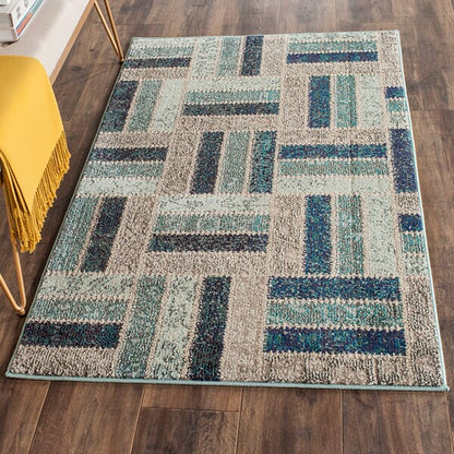 Safavieh Monaco Mnc214E Grey / Blue Damask Area Rug