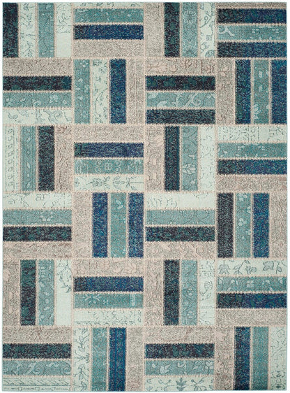 Safavieh Monaco Mnc214E Grey / Blue Damask Area Rug