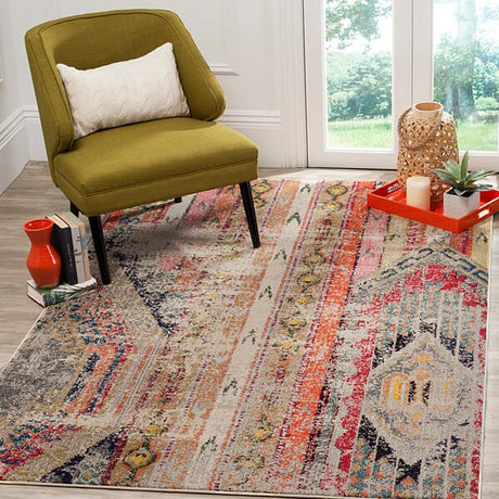 Safavieh Monaco Mnc222G Light Grey / Multi Rugs.