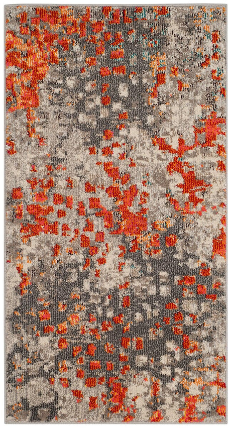 Safavieh Monaco Mnc225H Grey / Orange Rugs.