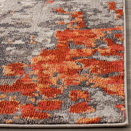 Safavieh Monaco Mnc225H Grey / Orange Rugs.