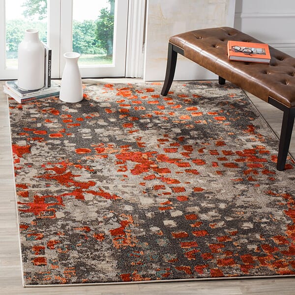 Safavieh Monaco Mnc225H Grey / Orange Rugs.