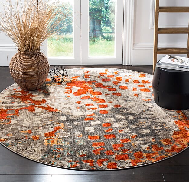 Safavieh Monaco Mnc225H Grey / Orange Rugs.