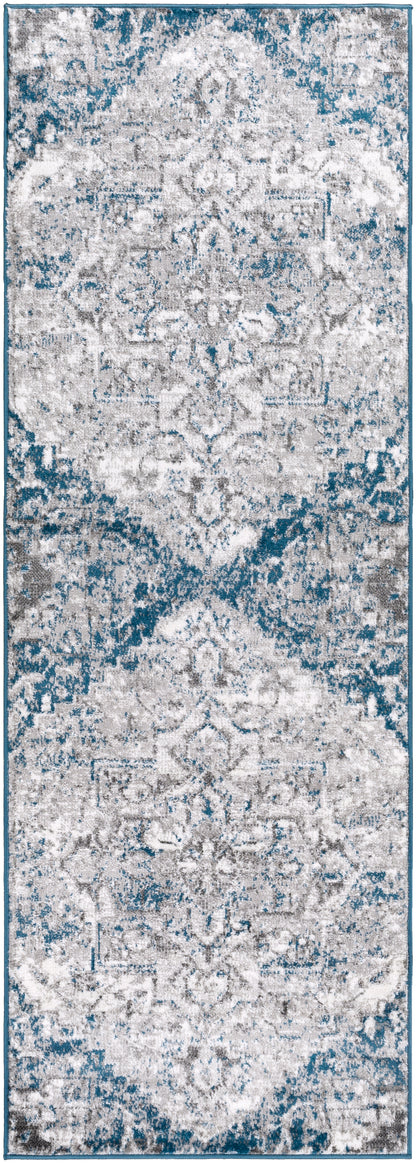 Surya Monte Carlo Mnc-2318 Sky Blue, Light Gray, Charcoal, White Area Rug