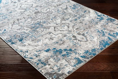 Surya Monte Carlo Mnc-2318 Sky Blue, Light Gray, Charcoal, White Area Rug