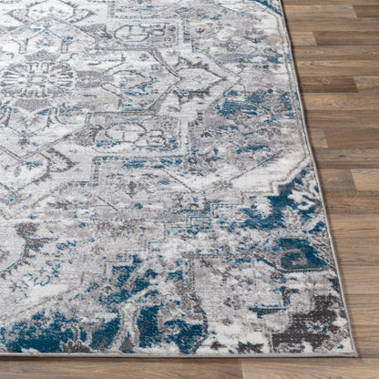 Surya Monte Carlo Mnc-2318 Sky Blue, Light Gray, Charcoal, White Area Rug