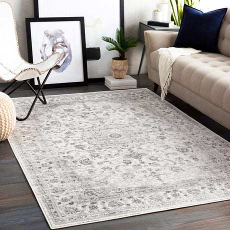 Surya Monte Carlo Mnc-2319 Light Gray, Charcoal, White Rugs.