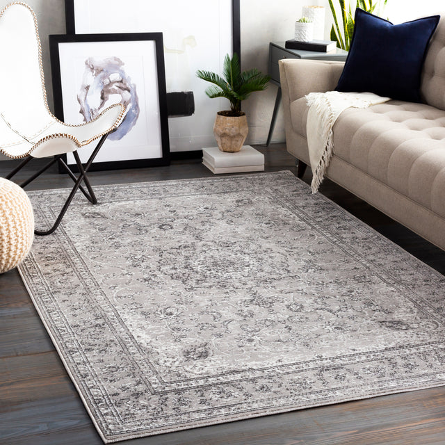 Surya Monte Carlo Mnc-2321 Light Gray, Charcoal, White Rugs.