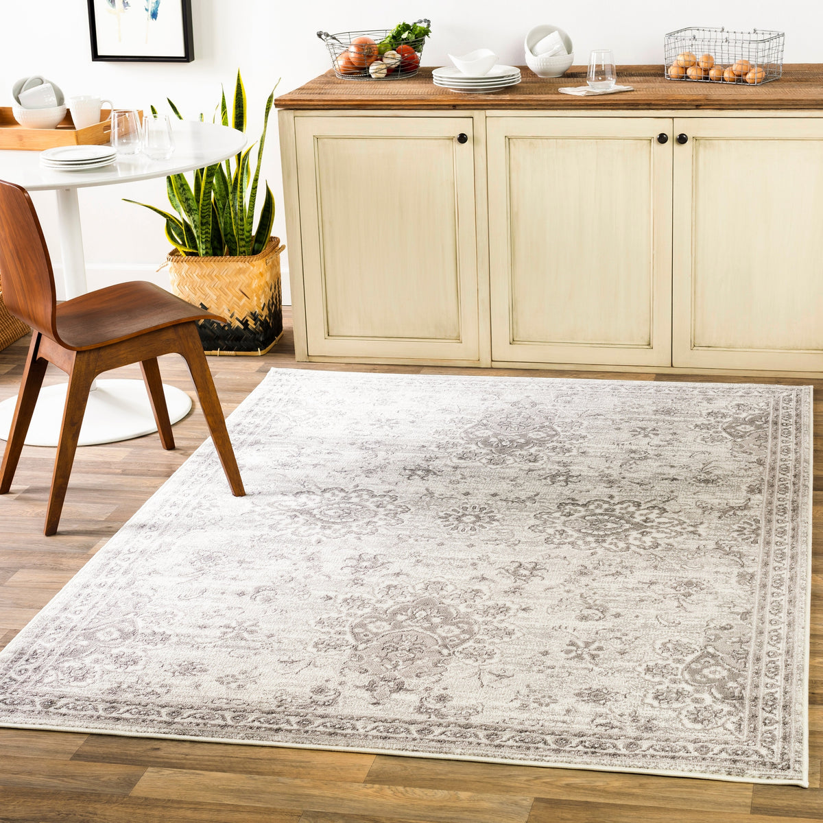 Surya Monte Carlo Mnc-2331 Light Gray, White, Charcoal Rugs.