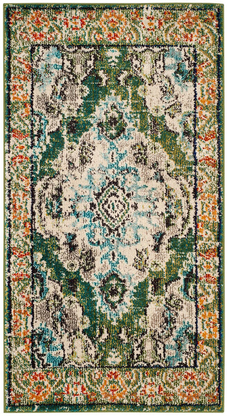 Safavieh Monaco Mnc243F Forest Green / Light Blue Area Rug