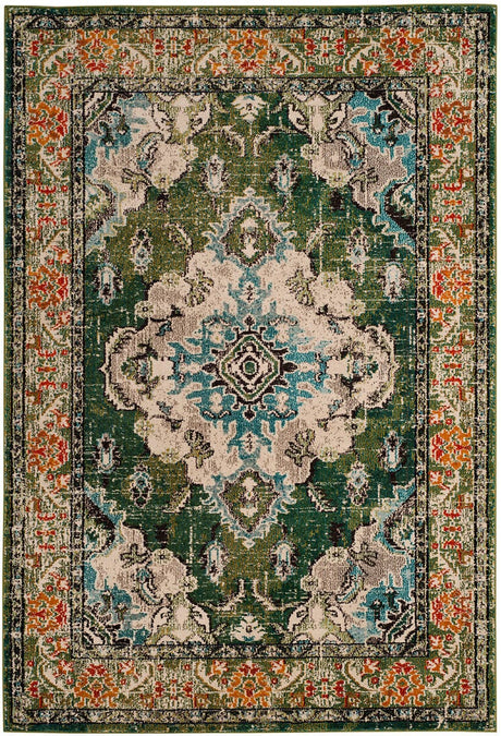 Safavieh Monaco Mnc243F Forest Green / Light Blue Area Rug