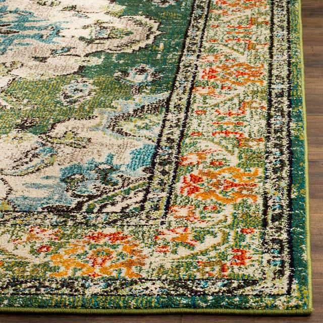 Safavieh Monaco Mnc243F Forest Green/Light Blue Rug.