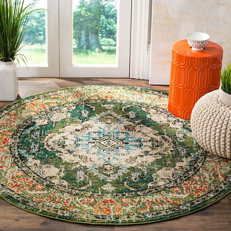 Safavieh Monaco Mnc243F Forest Green/Light Blue Rug.