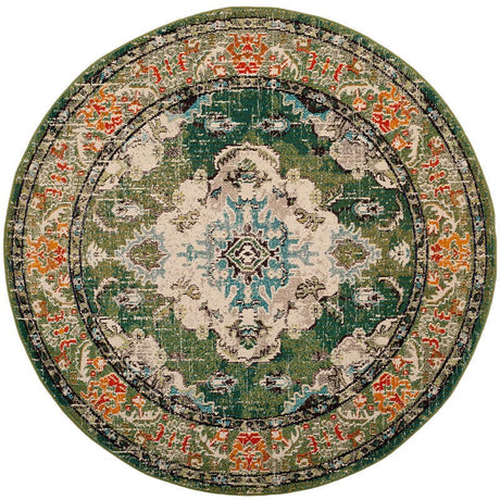 Safavieh Monaco Mnc243F Forest Green / Light Blue Area Rug