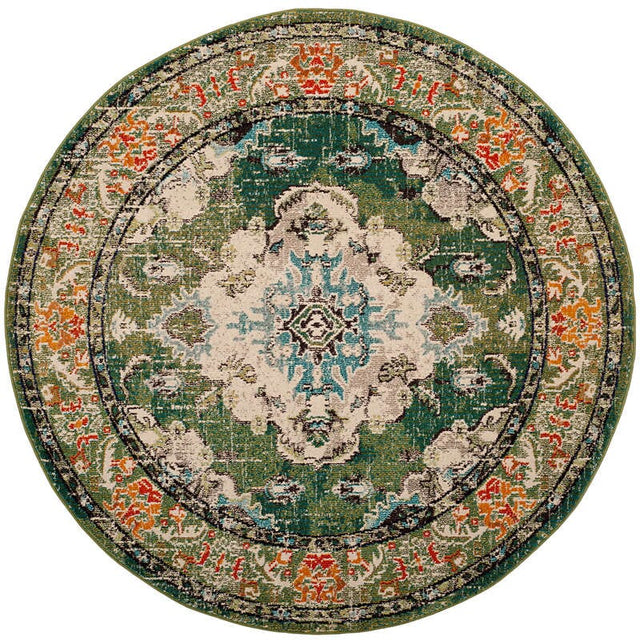 Safavieh Monaco Mnc243F Forest Green/Light Blue Rug.