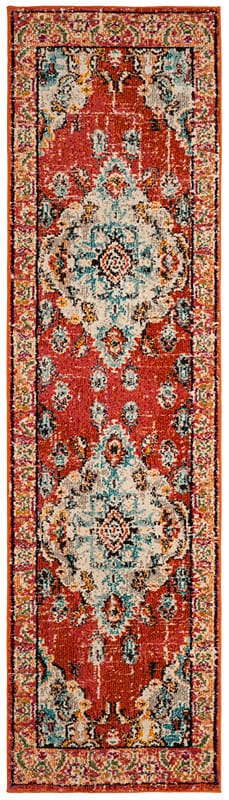 Safavieh Monaco Mnc243H Orange/Light Blue Rug.