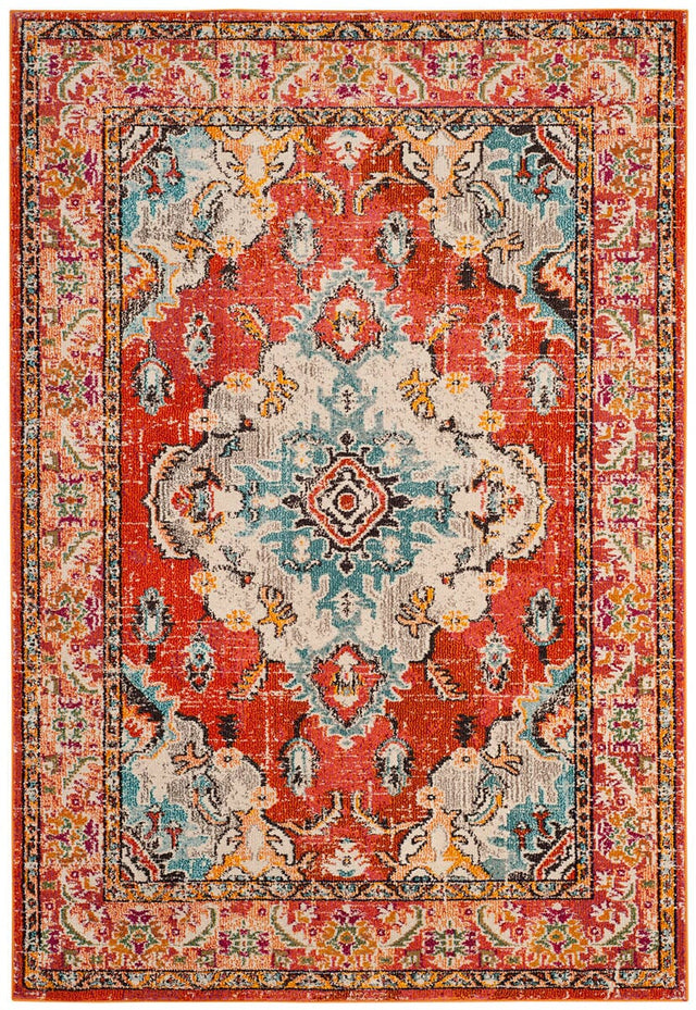 Safavieh Monaco Mnc243H Orange/Light Blue Rug.