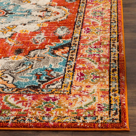 Safavieh Monaco Mnc243H Orange/Light Blue Rug.