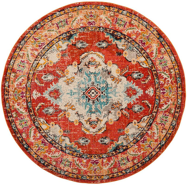 Safavieh Monaco Mnc243H Orange/Light Blue Rug.