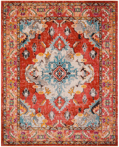 Safavieh Monaco Mnc243H Orange / Light Blue Area Rug