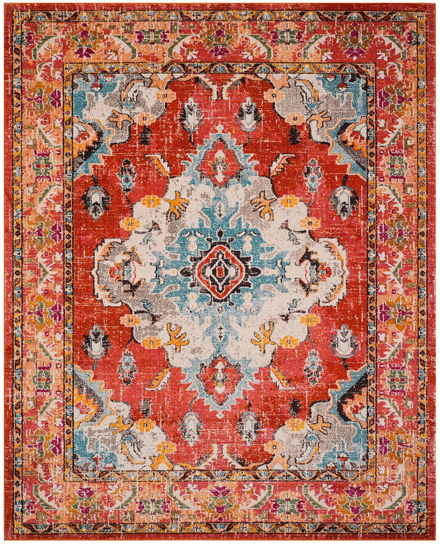 Safavieh Monaco Mnc243H Orange/Light Blue Rug.