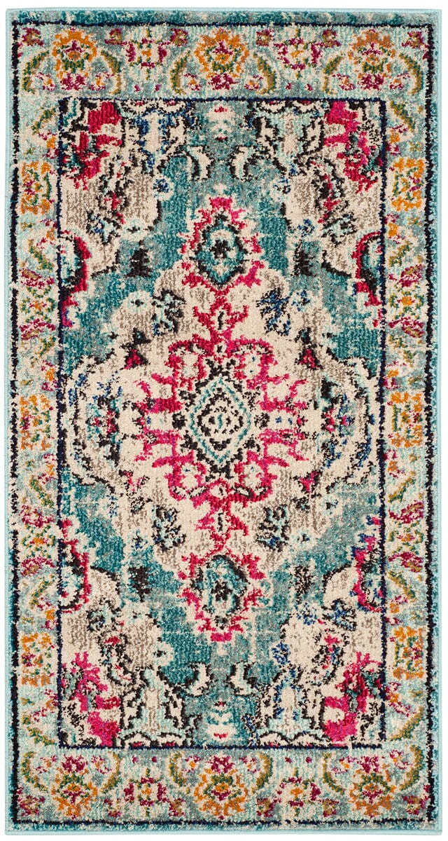 Safavieh Monaco Mnc243J Light Blue/Fuchsia Rug.